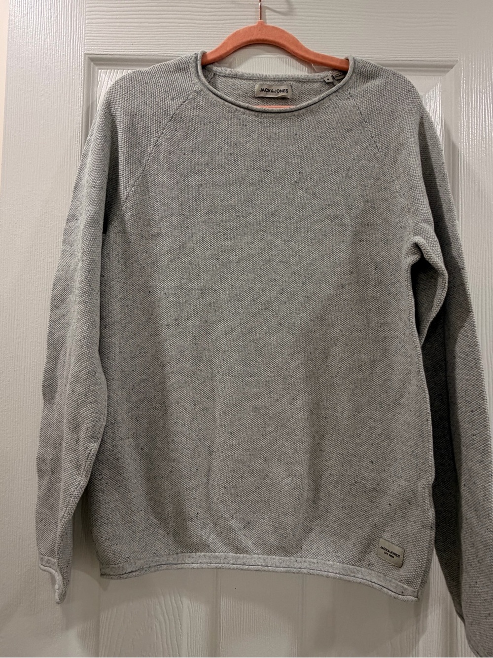 Jack & Jones Light Gray Textured Crewneck Sweater